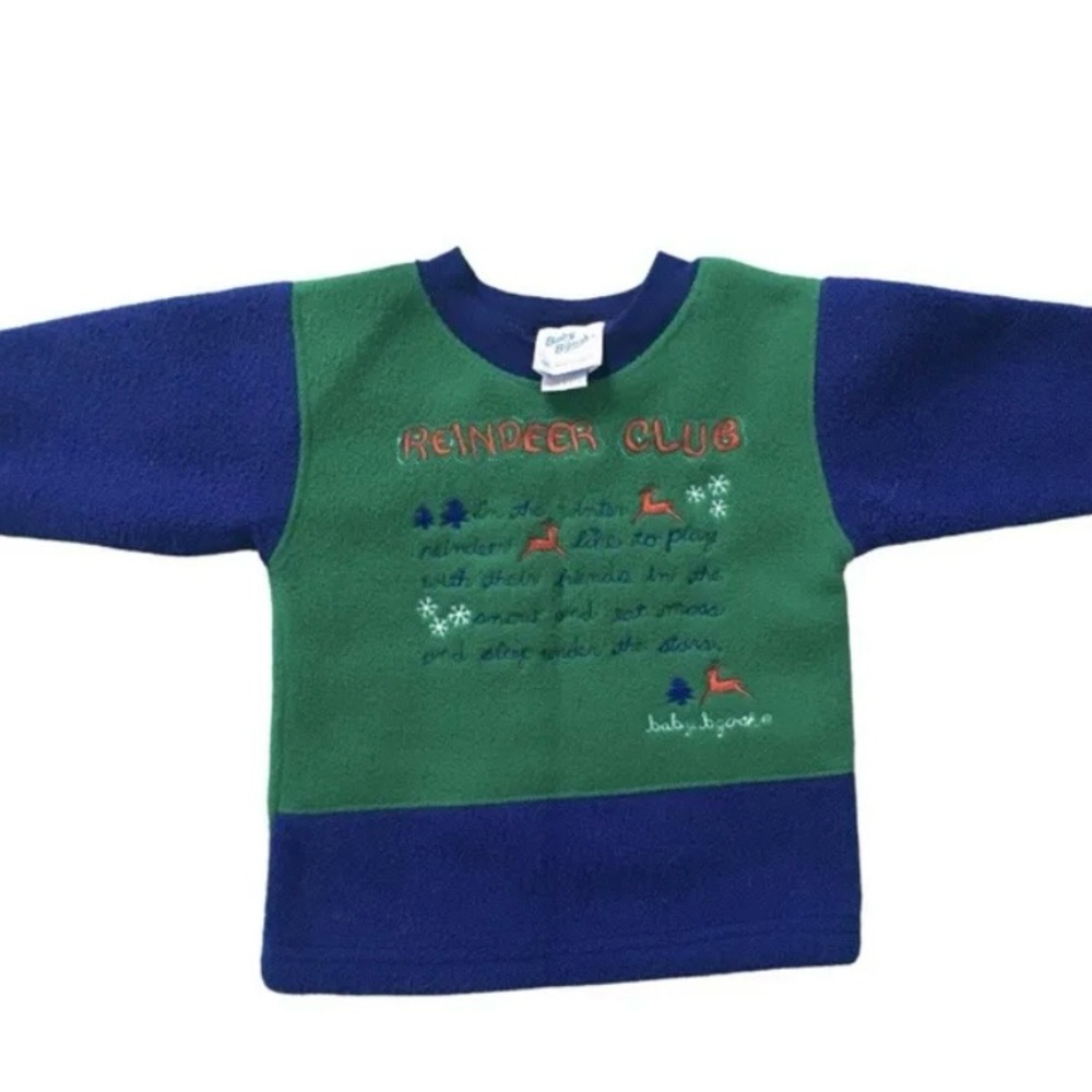90’s Vintage Unisex Baby Oshkosh B’gosh Reindeer Holiday Christmas Fleece